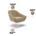 Kit 02 Poltronas Giratória Giovana Suede Marrom Rato Base Cromada - D'Rossi