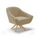 Kit 02 Poltronas Giratória Giovana Suede Marrom Rato Base Madeira MA30 - D'Rossi