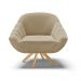 Kit 02 Poltronas Giratória Giovana Suede Marrom Rato Base Madeira MA30 - D'Rossi