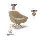 Kit 02 Poltronas Giratória Giovana Suede Marrom Rato Base Madeira MA30 - D'Rossi