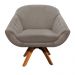 Kit 02 Poltronas Giratória Giovana Suede Marrom Rato Base Madeira MM30 D'Rossi
