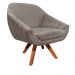 Kit 02 Poltronas Giratória Giovana Suede Marrom Rato Base Madeira MM30 D'Rossi