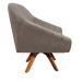 Kit 02 Poltronas Giratória Giovana Suede Marrom Rato Base Madeira MM30 D'Rossi