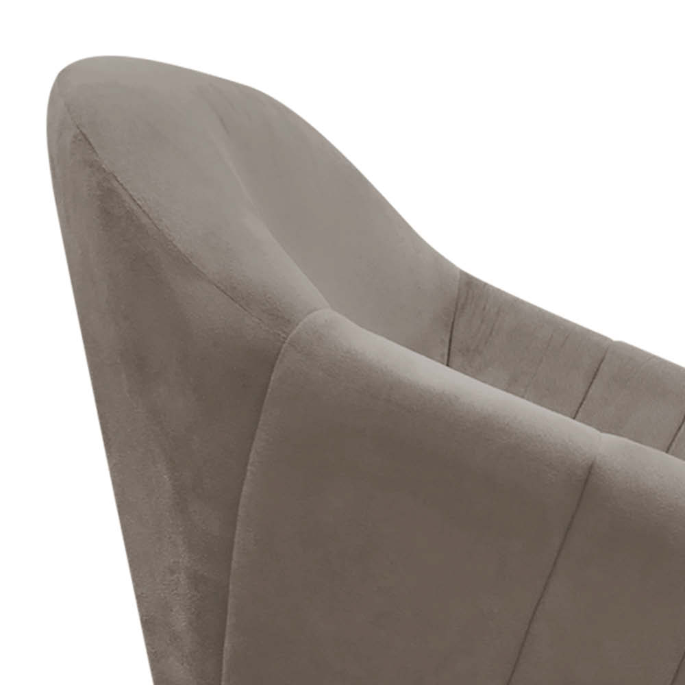 Kit 02 Poltronas Giratória Giovana Suede Marrom Rato Base Madeira MM30 D'Rossi