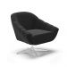 Kit 02 Poltronas Giratória Giovana Suede Preto Base Cromada - D'Rossi
