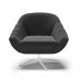 Kit 02 Poltronas Giratória Giovana Suede Preto Base Cromada - D'Rossi