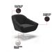 Kit 02 Poltronas Giratória Giovana Suede Preto Base Cromada - D'Rossi