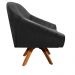 Kit 02 Poltronas Giratória Giovana Suede Preto Base Madeira MM30 D'Rossi