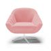 Kit 02 Poltronas Giratória Giovana Suede Rosê Base Cromada - D'Rossi