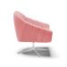 Kit 02 Poltronas Giratória Giovana Suede Rosê Base Cromada - D'Rossi