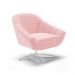 Kit 02 Poltronas Giratória Giovana Suede Rosa Bebê Base Cromada - D'Rossi