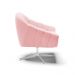 Kit 02 Poltronas Giratória Giovana Suede Rosa Bebê Base Cromada - D'Rossi