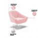 Kit 02 Poltronas Giratória Giovana Suede Rosa Bebê Base Cromada - D'Rossi