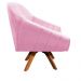 Kit 02 Poltronas Giratória Giovana Suede Rosa Bebê Base Madeira MM30 D'Rossi