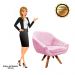 Kit 02 Poltronas Giratória Giovana Suede Rosa Bebê Base Madeira MM30 D'Rossi