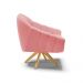 Kit 02 Poltronas Giratória Giovana Suede Rose Base Madeira MA30 - D'Rossi