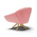 Kit 02 Poltronas Giratória Giovana Suede Rose Base Madeira MA30 - D'Rossi