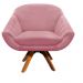 Kit 02 Poltronas Giratória Giovana Suede Rose Base Madeira MM30 D'Rossi