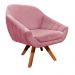 Kit 02 Poltronas Giratória Giovana Suede Rose Base Madeira MM30 D'Rossi