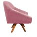 Kit 02 Poltronas Giratória Giovana Suede Rose Base Madeira MM30 D'Rossi