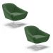 Kit 02 Poltronas Giratória Giovana Suede Verde Base Cromada - D'Rossi
