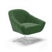 Kit 02 Poltronas Giratória Giovana Suede Verde Base Cromada - D'Rossi