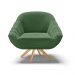 Kit 02 Poltronas Giratória Giovana Suede Verde Base Madeira MA30 - D'Rossi