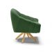 Kit 02 Poltronas Giratória Giovana Suede Verde Base Madeira MA30 - D'Rossi