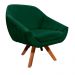 Kit 02 Poltronas Giratória Giovana Suede Verde Base Madeira MM30 D'Rossi