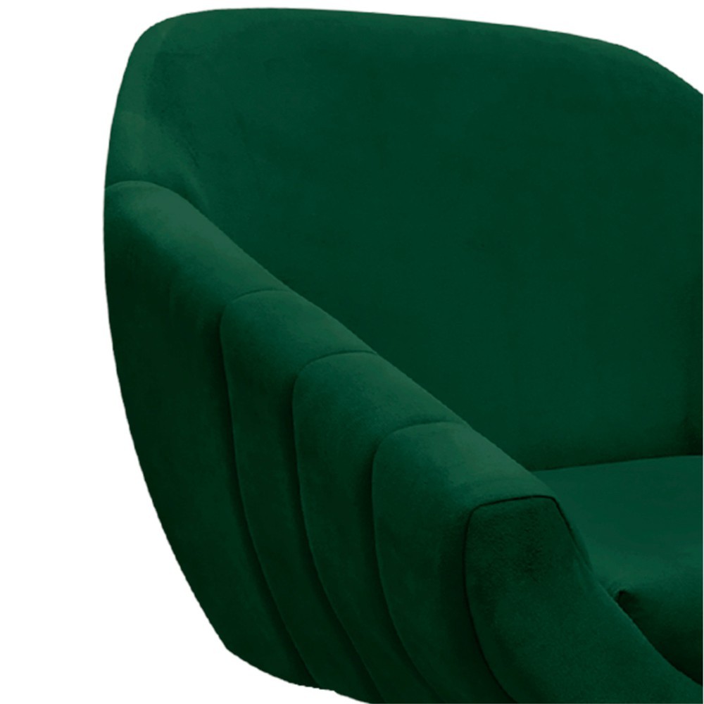 Kit 02 Poltronas Giratória Giovana Suede Verde Base Madeira MM30 D'Rossi