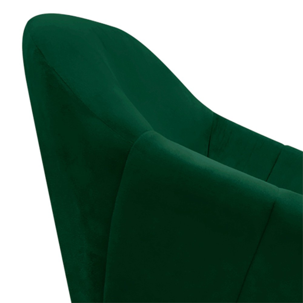 Kit 02 Poltronas Giratória Giovana Suede Verde Base Madeira MM30 D'Rossi