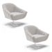 Kit 02 Poltronas Giratória Giovana Veludo Cinza Base Cromada - D'Rossi
