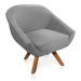Kit 02 Poltronas Giratória Giovana Veludo Cinza Base Madeira MM30 - D'Rossi