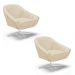 Kit 02 Poltronas Giratória Giovana Veludo Luxo Base Cromada - D'Rossi