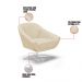 Kit 02 Poltronas Giratória Giovana Veludo Luxo Base Cromada - D'Rossi