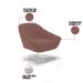 Kit 02 Poltronas Giratória Giovana Veludo Rosê Base Cromada - D'Rossi