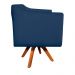 Kit 02 Poltronas Giratória Julia Suede Azul Marinho Base Madeira MM30 D'Rossi