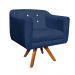 Kit 02 Poltronas Giratória Julia Suede Azul Marinho com Strass Base Madeira MM30 D'Rossi
