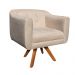 Kit 02 Poltronas Giratória Julia Suede Base Madeira MM30 D'Rossi