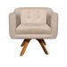 Kit 02 Poltronas Giratória Julia Suede Base Madeira MM30 D'Rossi