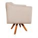 Kit 02 Poltronas Giratória Julia Suede Bege Base Madeira MM30 D'Rossi