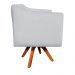 Kit 02 Poltronas Giratória Julia Suede Cinza Base Madeira MM30 D'Rossi