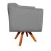 Kit 02 Poltronas Giratória Julia Suede Grafite Base Madeira MM30 D'Rossi