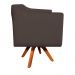 Kit 02 Poltronas Giratória Julia Suede Marrom Base Madeira MM30 D'Rossi
