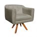 Kit 02 Poltronas Giratória Julia Suede Marrom Rato Base Madeira MM30 D'Rossi