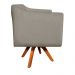 Kit 02 Poltronas Giratória Julia Suede Marrom Rato Base Madeira MM30 D'Rossi