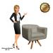 Kit 02 Poltronas Giratória Julia Suede Marrom Rato com Strass Base Madeira MM30 D'Rossi