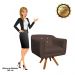 Kit 02 Poltronas Giratória Julia Suede Marrom com Strass Base Madeira MM30 D'Rossi