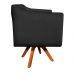 Kit 02 Poltronas Giratória Julia Suede Preto Base Madeira MM30 D'Rossi