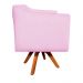 Kit 02 Poltronas Giratória Julia Suede Rosa Bebê Base Madeira MM30 D'Rossi